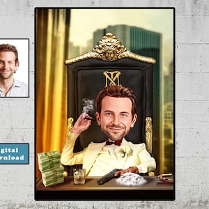 Cartoon Scarface Poster angepasst | Tony Montana Thema | Custom Movie Portrait - Personalisiertes Portrait, sagen Sie den bösen Jungs gute Nacht
