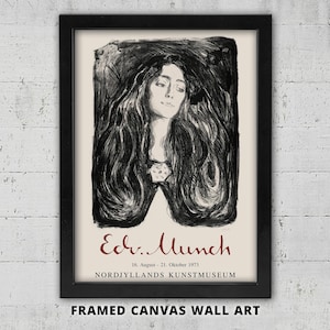 Edvard Munch, Framed Canvas Wall Art: The Brooch Eva Mudocci 1903, Exhibition Print Museum Prints