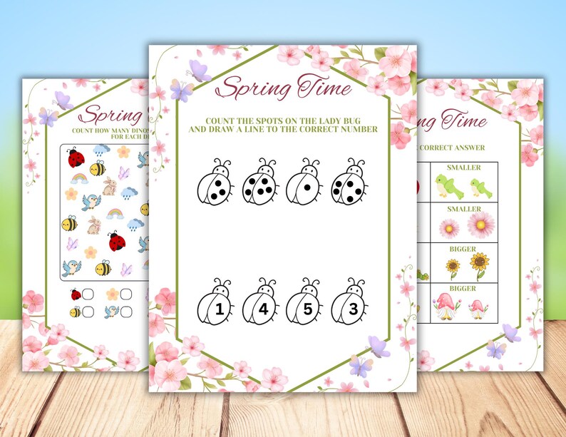 Counting Borders Printable Spring Worksheets for Kids, Toddlers and Preschoolers. for ...