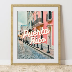 Puerto Rico Art | Typography Poster | Trendy Wall Art | Puerto Rico Poster | Old San Juan Art | Printable Art | Puerto Rico Gift