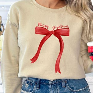 Merry Christmas Sweatshirt | Cozy Holiday Crewneck | Cute Christmas Sweater | Holiday Party Outfit