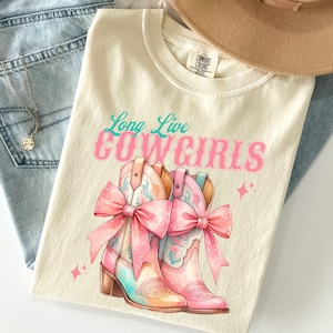 Long Live Cowgirls Tee, Western Boots Shirt, Comfort Colors Tee