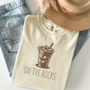 On The Rocks T-Shirt, Iced Coffee Lovers Comfort Colors Tee