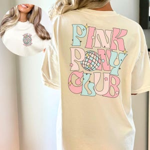 Pink Pony Club Comfort Colors T-Shirt, Retro Disco Ball Tee, Vintage Pastel Graphic Shirt Comfort Colors, Music or Dancer Tee