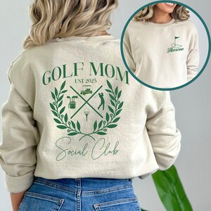 Golf Mom Social Club Sweatshirt, Sons Name Personalized Golf Mom Gift, Golf Lover Crewneck, Golfing Mom Gifts, Golf Mom Apparel
