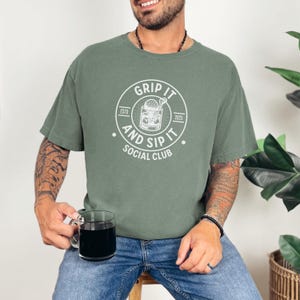 Grip it and Sip it, Golf Tee, Dad Golf Tee, Golfer Gift - Comfort Colors Tee