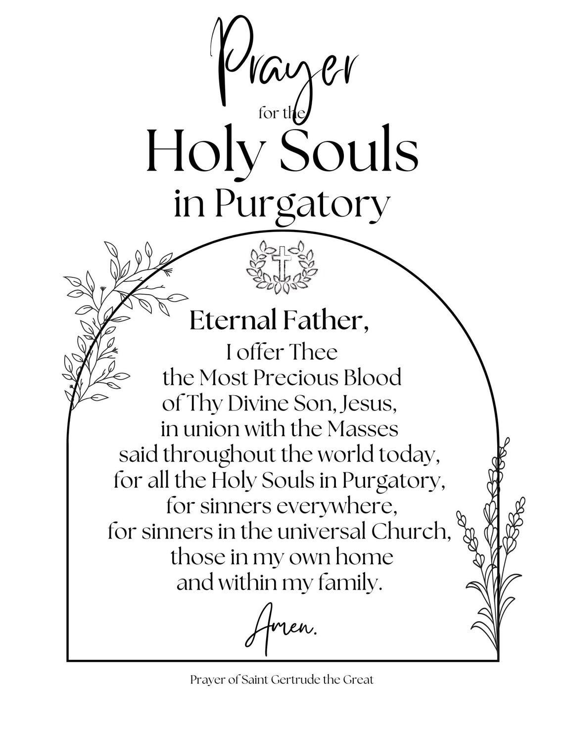 Catholic Christian Pray for the Holy Souls in Purgatory - Etsy