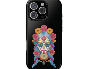 シュガースカル スマホケース / iPhone / Samsung 用 カラフル スプーキーカバー（ブラックまたはホワイト）