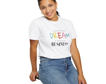 ホワイトレディースTシャツ | ポジティブな言葉が書かれたメンタルヘルスシャツ
