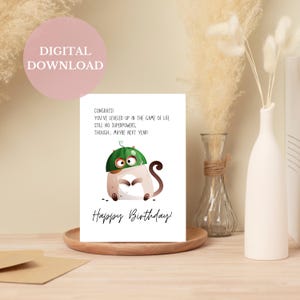 Alles Gute zum Geburtstag Karte Geburtstagskarte mit Katze - 13x18,1 und 10x18 Karte Karte zum Geburtstag, Karte zum Geburtstag, Karte zum Geburtstag