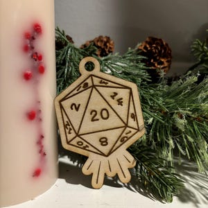 Dungeons and Dragons Themed Ornaments | DND D20 Dice Ornament | Dungeon Master Gift DM Ornament | DND Christmas & Holiday Decor
