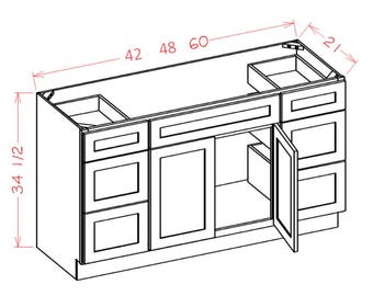 Bathroom Vanity Black Shaker Cabinet,  Shaker Black Solid Wood Cabinet, Fully Assembled Made in the USA.