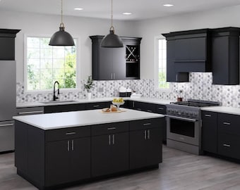 Kitchen Cabinet Darkwood Euro Frameless Assembled, RTA Cabinets, Country Kitchen Decor, Food Storage, Linen Cabinet,