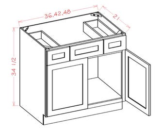 Bathroom Vanity Grey Cabinet,  Shaker Grey Solid Wood Cabinet, Fully Assembled Made in the USA.