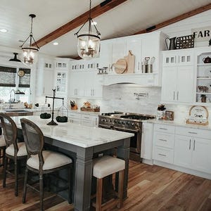 Kitchen Cabinetry White Maple Raised Panel modern farmhouse kitchens, solid wood cabinets, country cabinet, RTA available, free quotes