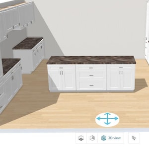 Craft Room Cabinets White Shaker Assembled, Solid Wood Cabinet, Fully Assembled Made in the USA.