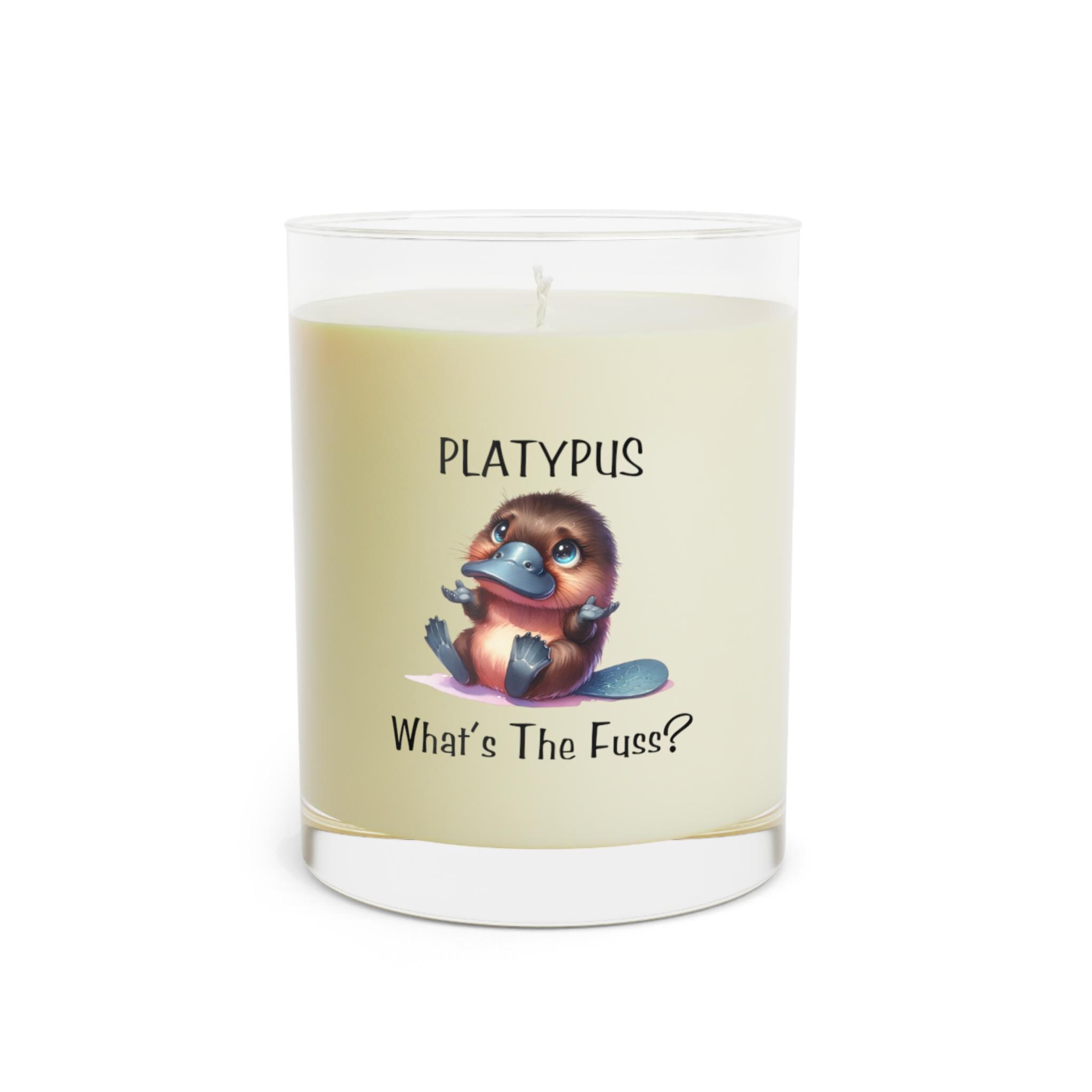 Platypus Scented Candle - What's The Fuss? - Full Glass, 11oz