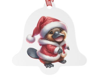 Santa Platypus Metal Ornaments for Platypus Lovers