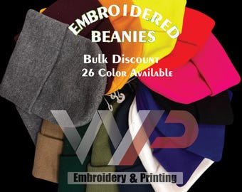 Custom Logo Beanie, Personalized Custom Embroidered Beanie, Design your own, Personalize Your Beanie, Winter Beanie.