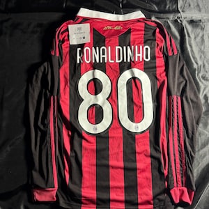 ACミラン Lotto 長袖シャツ 赤黒 ACミラン Lotto 長袖シャツ ホームユニフォーム赤/黒90年代キッズ