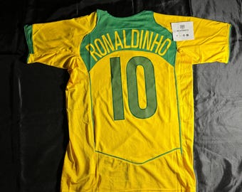 Camiseta local amarilla de Ronaldinho #10 de Brasil 2006