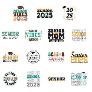 Pacote SVG Sênior 2025, Pacote SVG Sênior 2025, Pacote SVG de formatura, SVG Sênior, Camisa de formatura svg, classe de 25 svg, Sênior 25, Classe de 2025