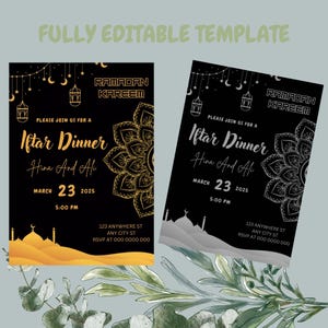 Editable Ramadan Iftar Dinner Invitation Party Template / Iftar Dinner Party invitation Template / Ramadan Dinner Invite
