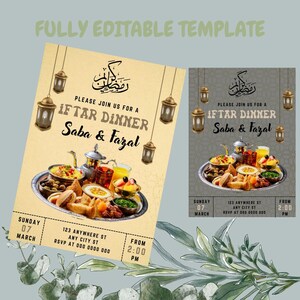 Editable Ramadan iftar Dinner Party Invitation Template / Ramadan Party Iftar Dinner Invitation Template / Ramadan 2025 invite