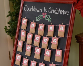 Countdown to Christmas Printable Advent Calendar Numbers