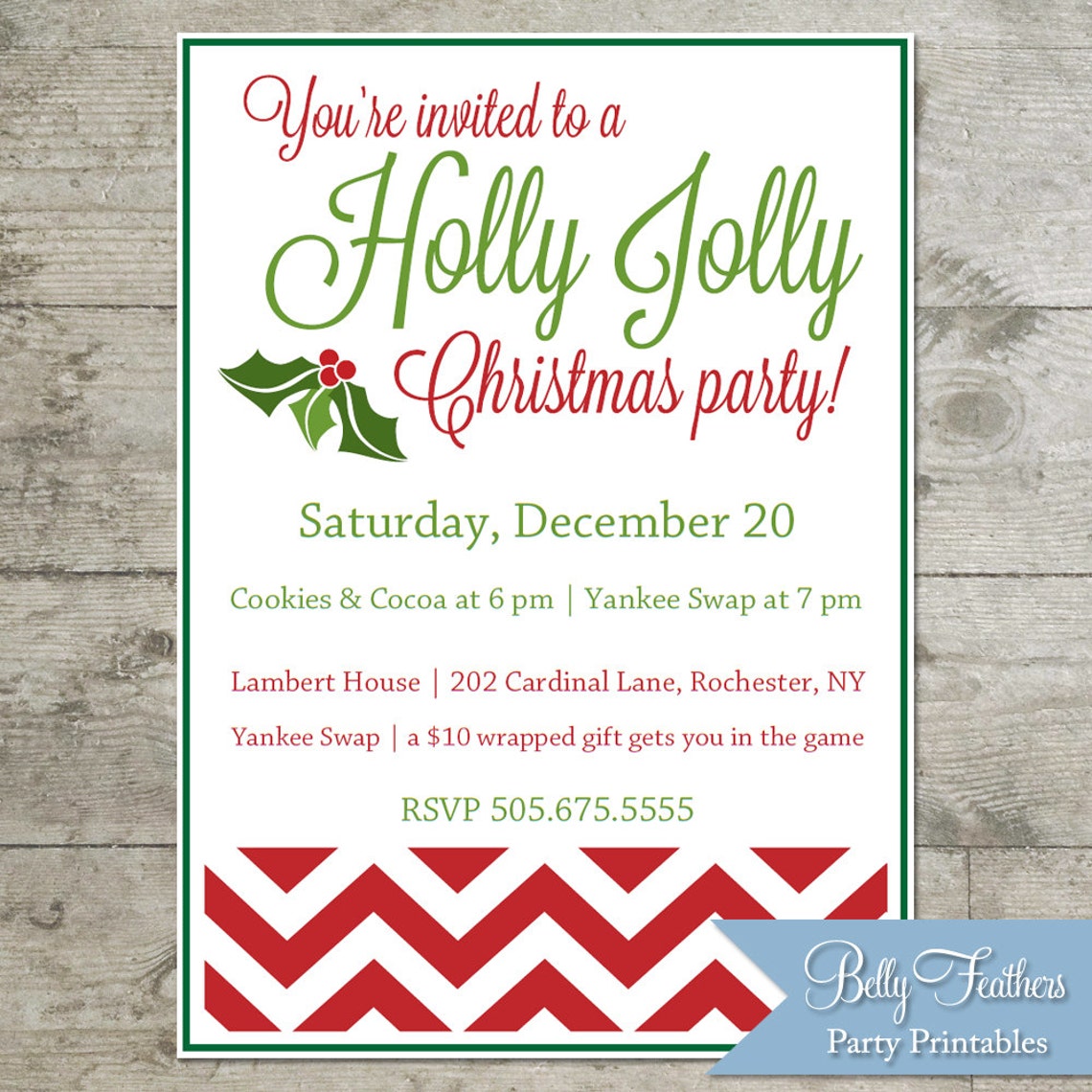 Holly Jolly Christmas Party Printables Instant Download - Etsy