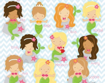 Large Mermaid Party Printables - Instant Download