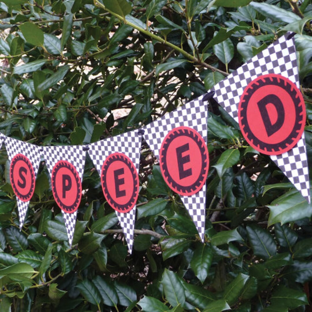 Race Cars Printable PDF Banner With Piston Cup - Etsy