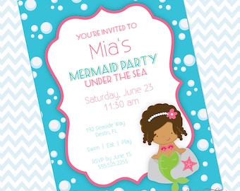 Mermaid Party Printables Instant Download - The Mia Collection