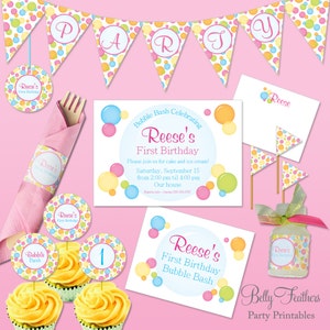 Bubbles Birthday Bash Printables - Instant Download