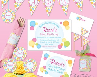 Bubbles Birthday Bash Printables Instant Download | Etsy