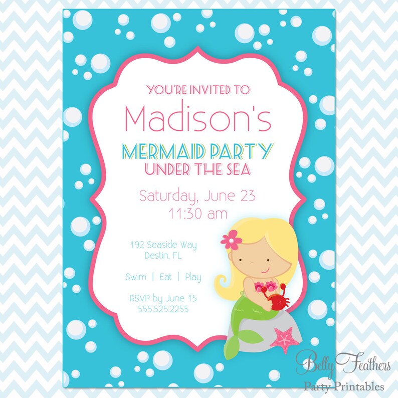 Mermaid Party Printables Instant Download The Madison Collection image 2