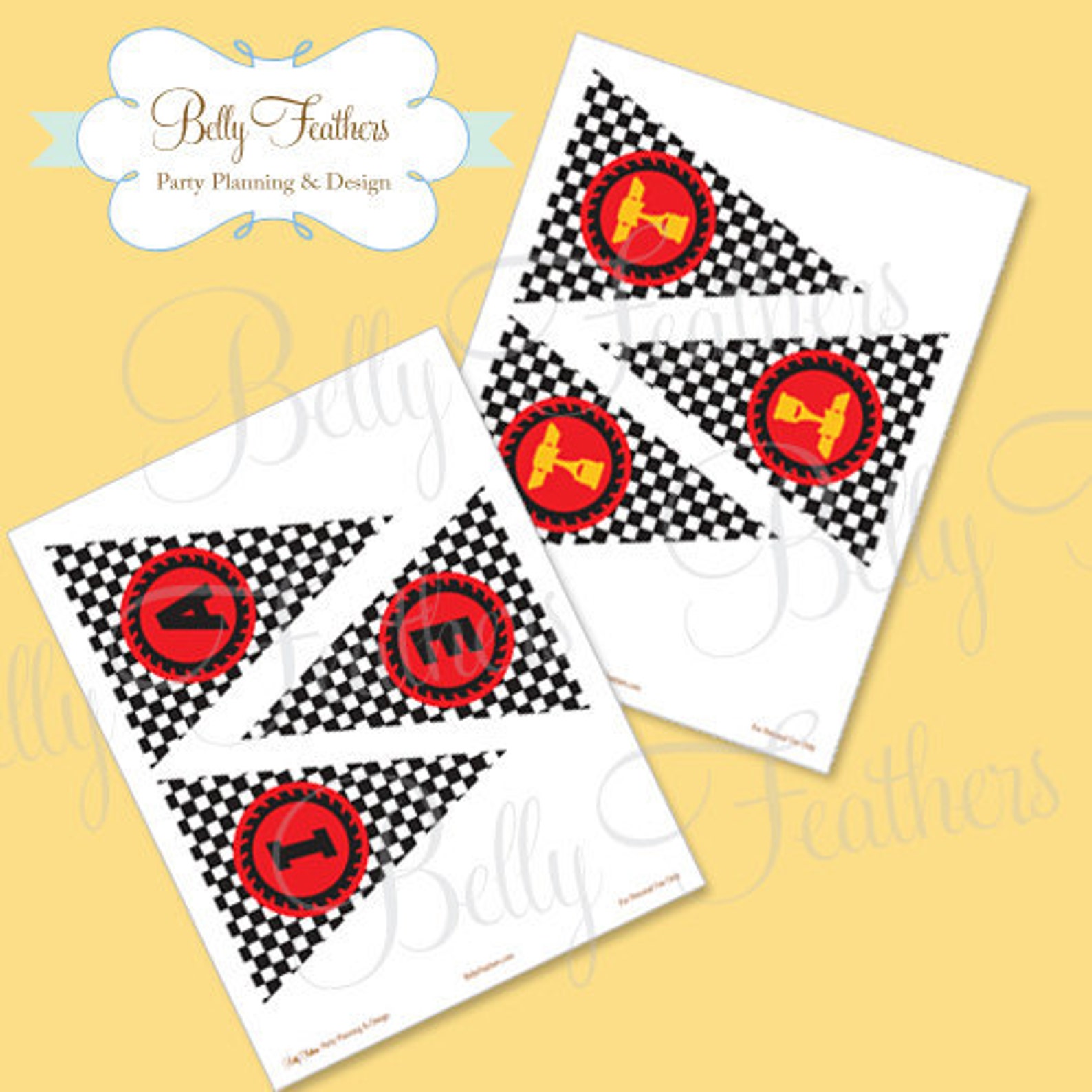Race Cars Printable PDF Banner With Piston Cup - Etsy