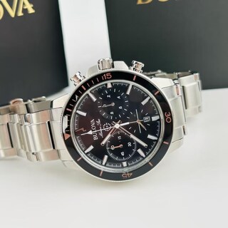 Bulova Marine Star 98B308 Orologio Uomo Cronografo - Cinturino Silicone Nero - 100m Impermeabile