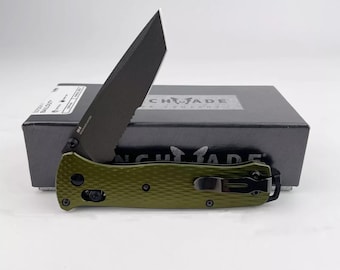 NEW 537SGY-1 Folding Knife | CPM-M4 Blade | Woodland Green Aluminum Handle