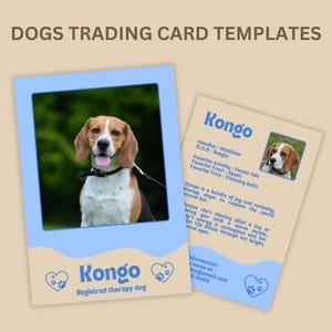 Diseña tus propias tarjetas coleccionables de perros personalizadas: plantillas Canva totalmente editables: ¡perfectas para todos los amantes de las mascotas!