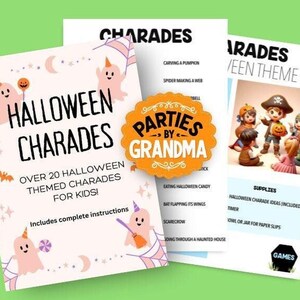 Halloween Charades Game for Party, Classroom Halloween Activity for Kids