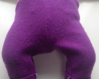 0-6 months - Small Wool Diaper Cover Longies - Recycled Lambswool and Angora Longies