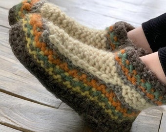 Eco Slippers Therapeutic Massage Slippers Organic Slippers Warm Room Slippers Hand Knitting Slippers Warm Eco Friendly Slippers Comfortable