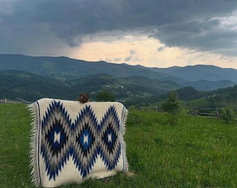 Skandinavische Wolldecke Dicke natürliche gewebte Decke warme Decke Twin Plaid reine Wolle Königin grobstrick Azteken Design Decke werfen