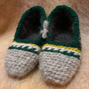 Hand Knitting Slippers Eco Slippers Therapeutic Massage Slippers Organic Slippers Warm Room Slippers Wool Men’s Slippers Barefoot Shoes Gift
