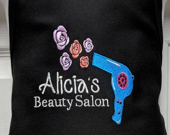 Personalized Child's Kids Embroidered Preschool K-6 BEAUTICIAN Hair Stylist Apron - USA Made - 15 Fun Colors