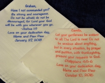 Custom Embroidered Handkerchief: Religious Dedication Gift