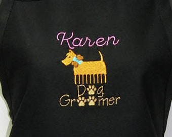 Personalized Embroidered Dog Groomer, Grooming Apron~Quality 100% USA Made-Many Colors