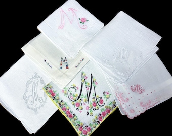 Vintage Selection Monogram "M" Handkerchiefs**#65