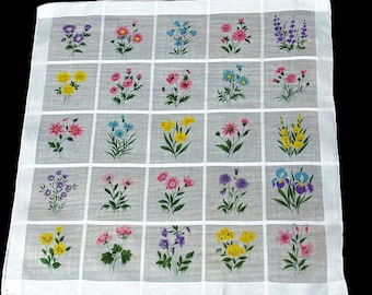 Vintage NOS Colorful Mixed Floral Handkerchief**#69